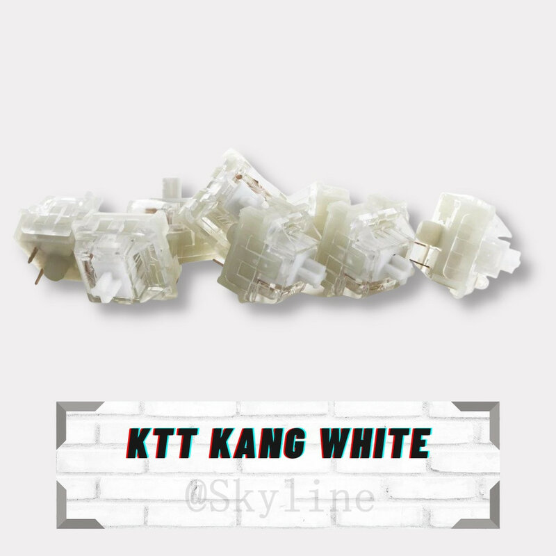 100 шт. Белый Переключатель KTT kang для механической клавиатуры с тактильным 3-контактным штифтом для ПК, домашняя позолоченная пластина, пружина 45 г