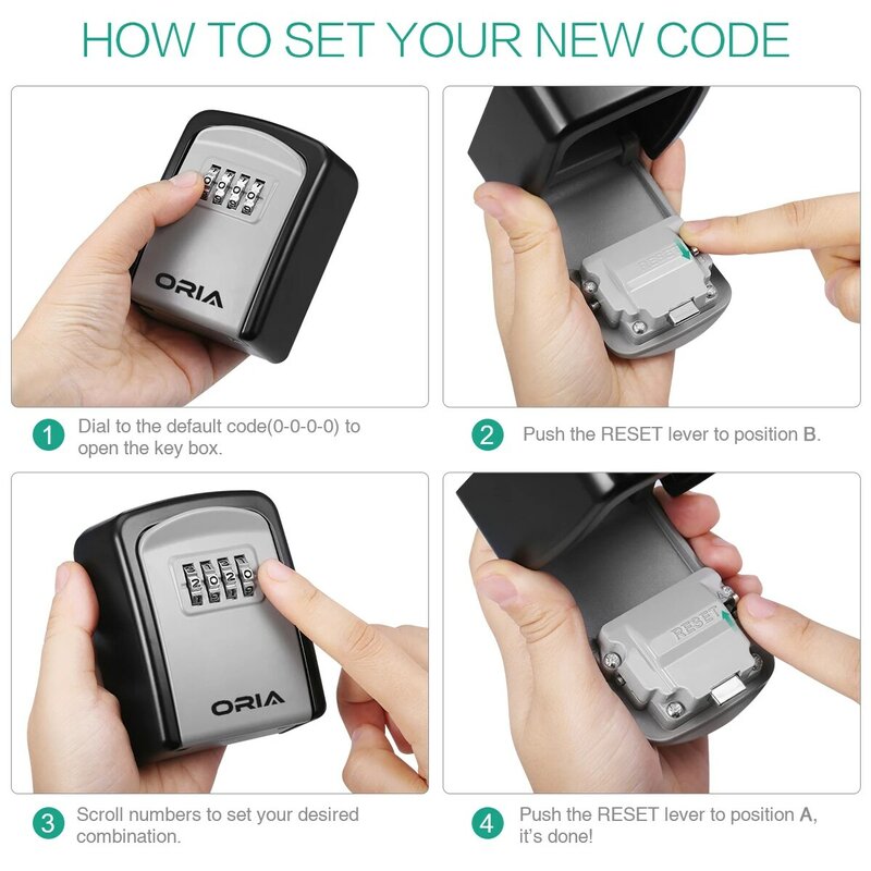 Outdoor Password Key Safe Box, Código impermeável Storage Lock Box, 4 Digit Combination Boxes, Top 2pcs