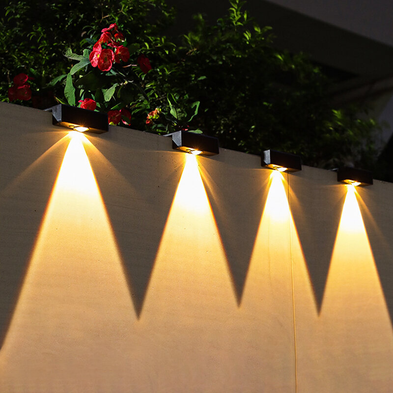 Lampy ogrodowe na energię słoneczną LED Super jasne wodoodporne lampy zasilane energią słoneczną schody balkonowe oświetlenie uliczne światła led na zewnątrz