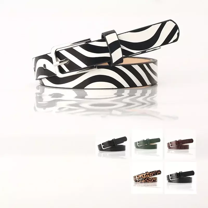2024 New Women's Leopard Pattern Belt Exquisite and Fashionable Zebra Pattern Decorative Belt New Fashion Belt