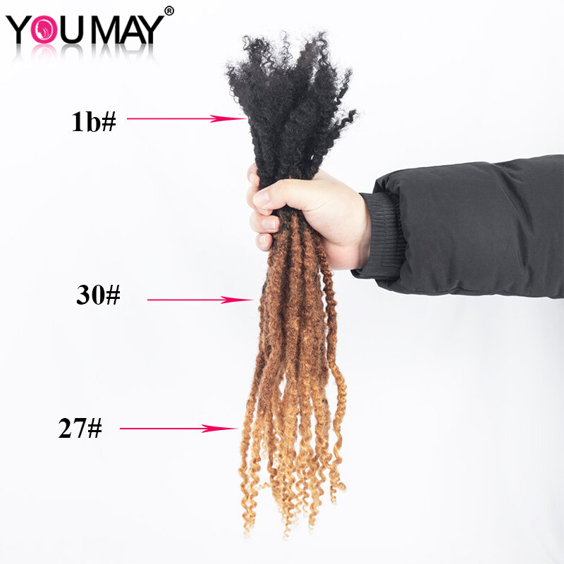 New Fum Dreadloc 1b/30/27 Ombre Color Dread Lock Braiding Hair Crochet Braiding Hair Real Human Hair Braids For Black Youmay