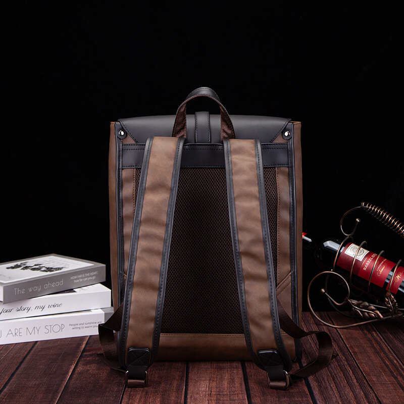 Męska koreańska skórzana torba na ramię modna podróżna plecak torba na laptopa w stylu Casual