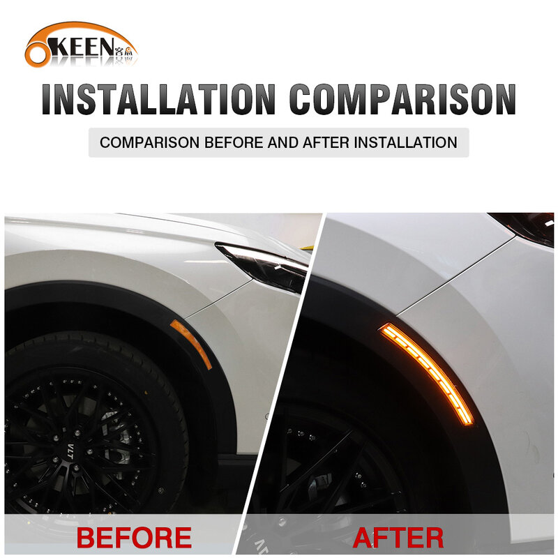 OKEEN 2Pcs LED Wheel Arch Eyebrow Light For Honda CRV CR-V 2023 Start-scan DRL Side Marker Flow Turn Signal Lamp Car Accessories