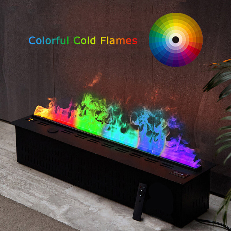 Smart Home 3D Fireplace Water Steam Humidifier LED Decorative Flame TV Wall Sound Of Firewood Cracking Vapour Electric Fireplace