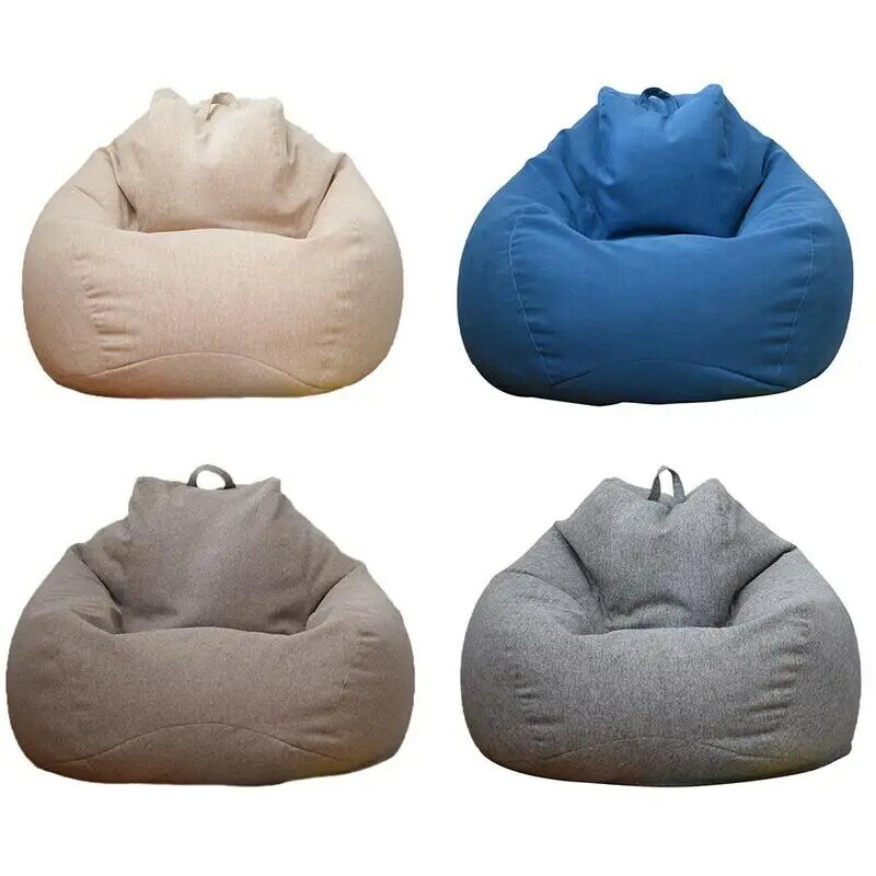 Soft Bean Bag Cover Lazy Sofa Cover Chairs Without Filler Washable Bean Bag Seat Cover Outdoor Pouf Chair Beanbag Cover