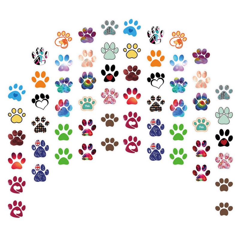 120 Pcs Cute Paw Print Stickers Suitcase Dog Design Pattern Wall Scrapbook Scrapbooking Decorate Journal
