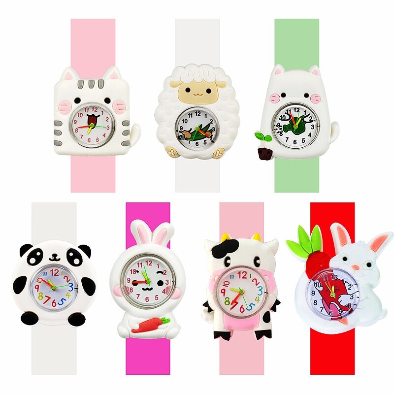 Relojes de animales de dibujos animados para niños, pulsera de juguete de rompecabezas para aprender el tiempo, regalo de cumpleaños para niños de 2 a 14 años, novedad de 2024