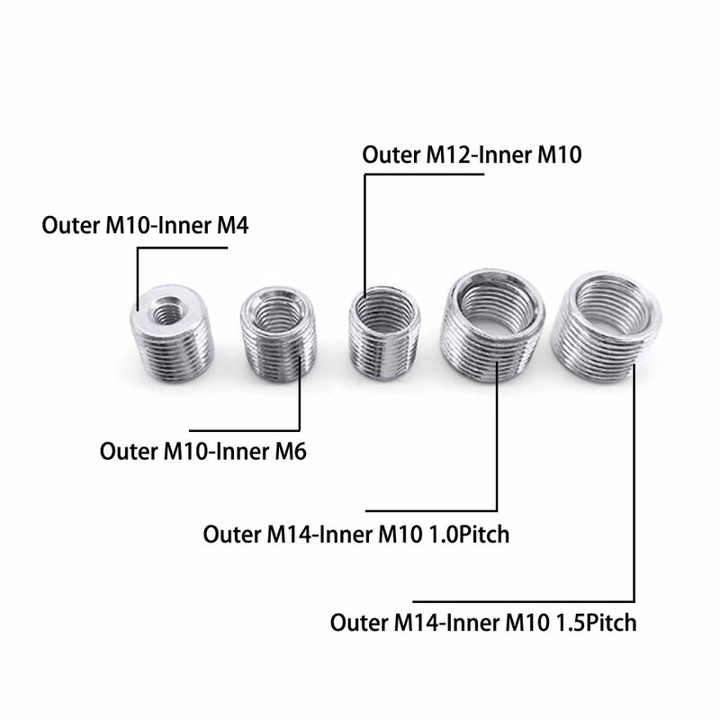5PCS Internal And External Thread Nut Inside Outside Thread Adapter Screw M4 M6 M8 M10 M12 M14 M16 Conversion Nut