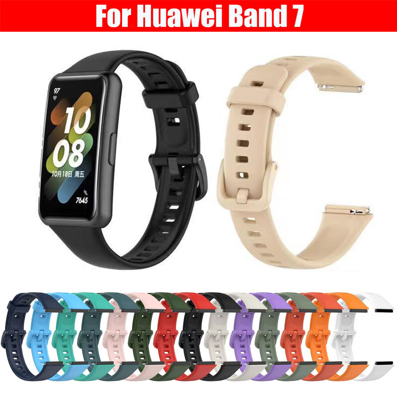 Replacement Sport Silicone Watch Band For Huawei Band 7 Wrist Strap Adjustable Watchbands For Huawei Band 7 Bracelet Strap