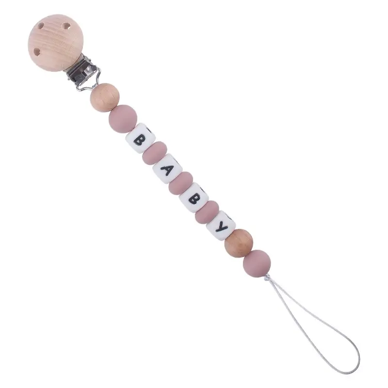 Baby Morandi Clip per ciuccio a colori nome personalizzato BPA Free Dummy Nipple Holder Clip Chain giocattoli per la dentizione accessori per ciucci
