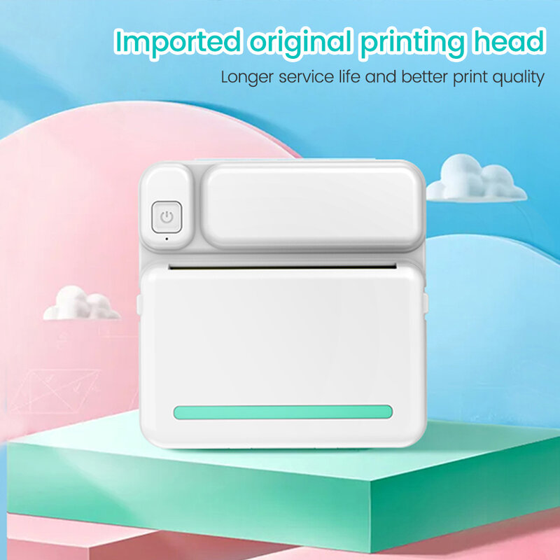 Mini impresora portátil de etiquetas adhesivas, máquina de impresión térmica, sin tinta, Bluetooth, de bolsillo, 57MM
