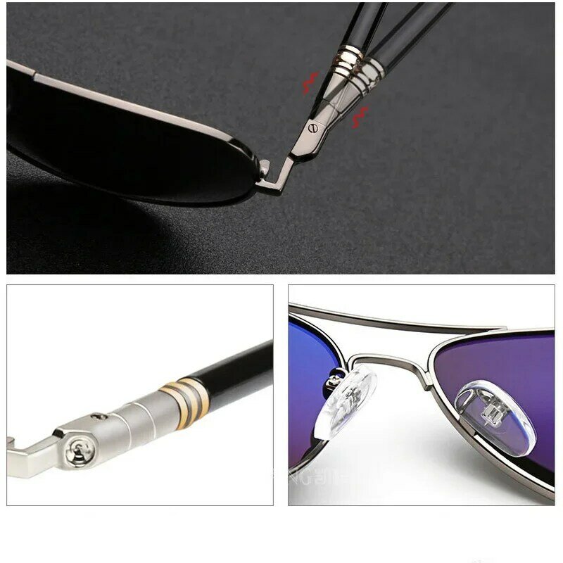 Kacamata berkendara terpolarisasi klasik pria kacamata pancing logam Retro kacamata hitam Pilot desainer merek kacamata hitam pria UV400