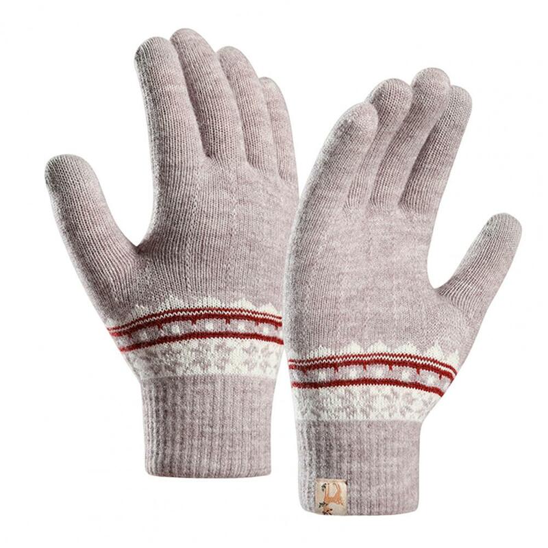 Guanti da esterno Chic guanti da equitazione taglia unica con stampa a maglia guanti invernali con dita intere per la scuola