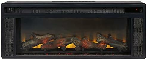 リモコン付き電気赤外線暖炉,リビングルーム用の黒い暖炉