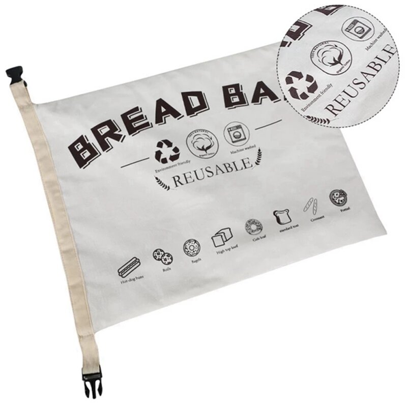 Bolsa de pan de algodón reutilizable, almacenamiento de alimentos, suministros para el hogar