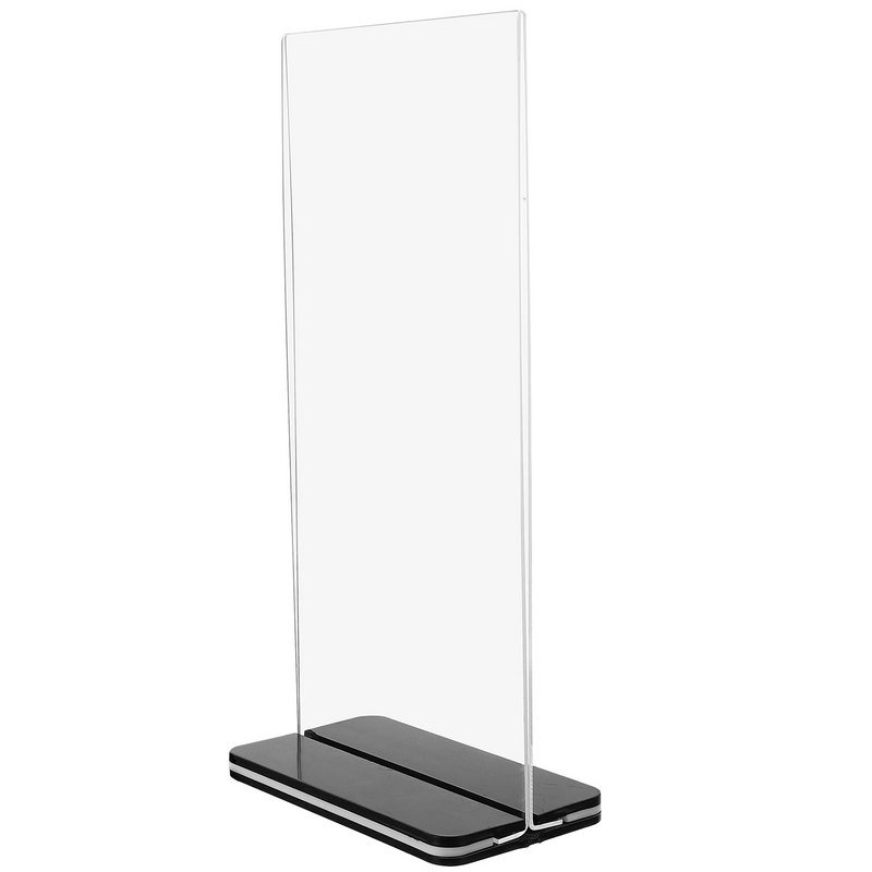 Display Board Sign Holder Stand akrilik berdiri untuk rak pajangan kertas meja pemegang rak Menu jelas Poster