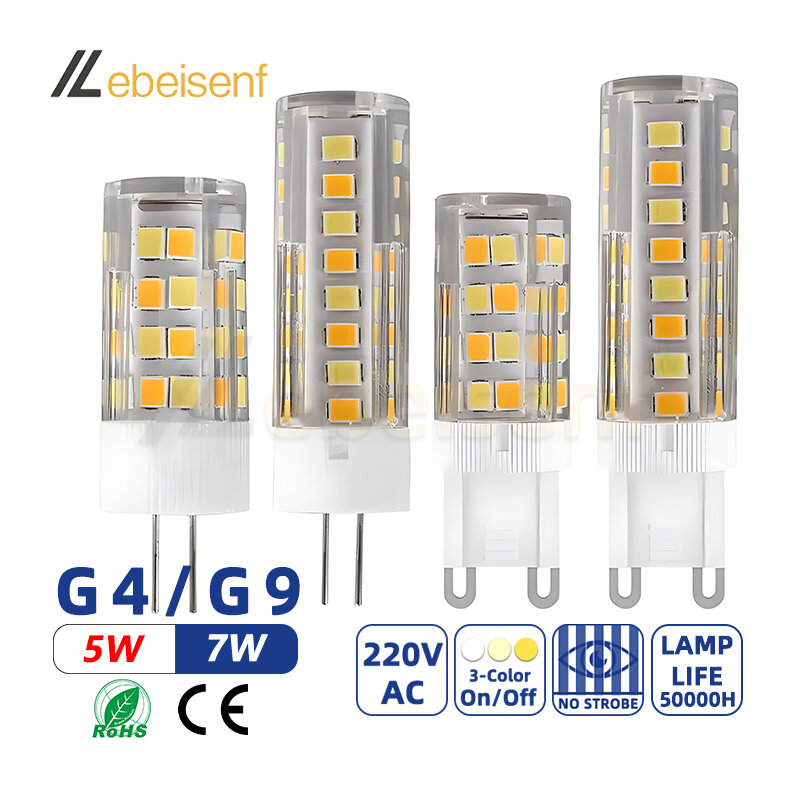 G4/g9 Sockel LED-Lampen Lampen 220V 5W 7W Pendel leuchte Keramik 3000k 4000k 6000k Ein/Aus-Steuerung Tricolor-Umschaltung kein Treiber erforderlich