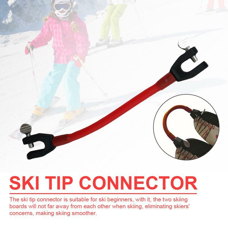 Коннектор для наконечников лыж, компактный Отличный эластичный Фиксатор, идеально подходит для начинающих лыж, детей, взрослых, помощь при тренировке