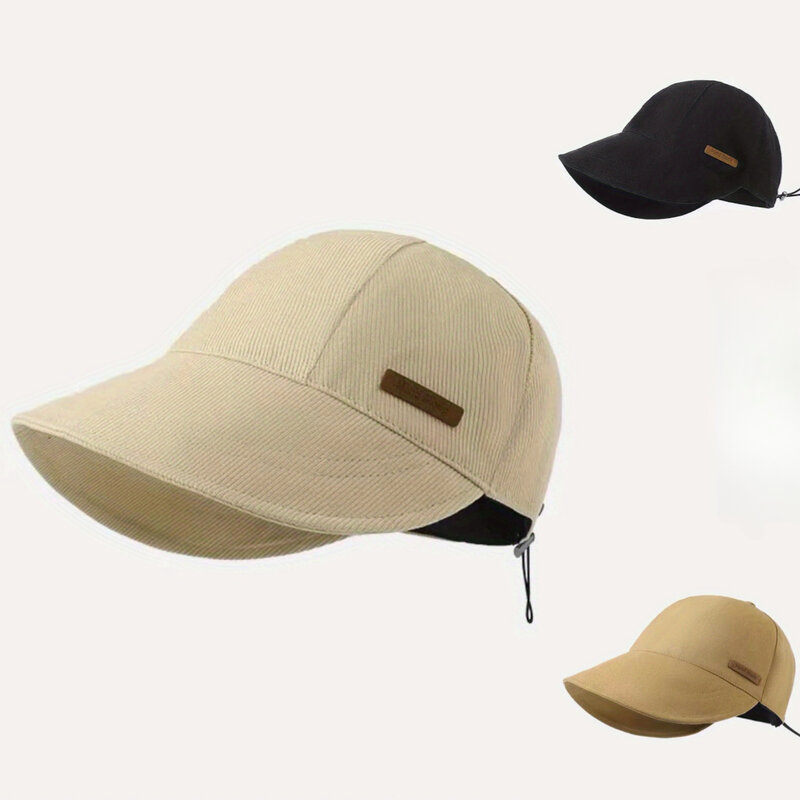 Sombrero de ala ancha con protección UV para hombre y mujer, gorro de pescador con visera ajustable y plegable, color sólido, ideal para exteriores y viajes