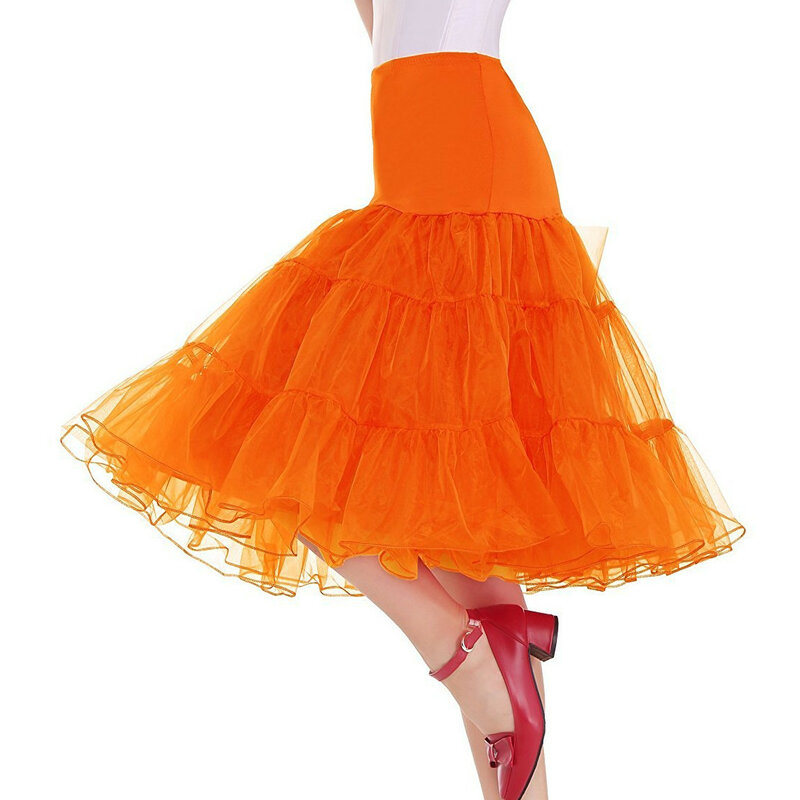 Kobiety Organza Tutu spódnica dorosłych Vintage halka Lolita fantazyjne balet taniec kostium imprezowy suknia krótka spódnica krynolina