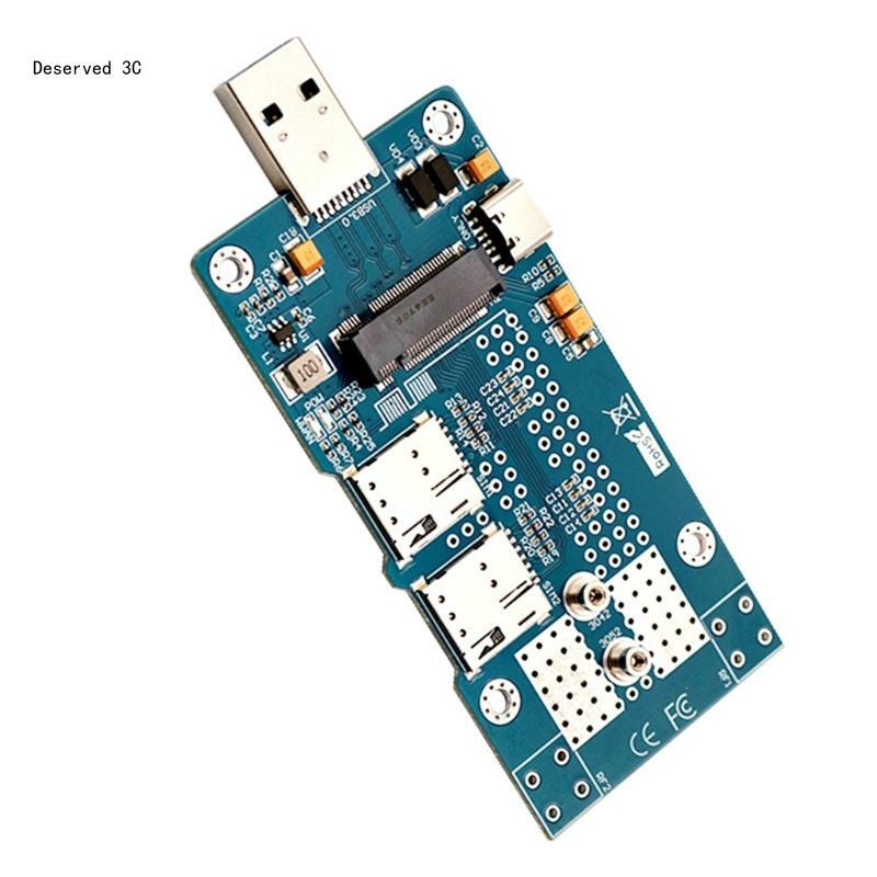 R9CB NGFF M.2 Wireless Card to USB Adapter Card with Card Slot for WWAN LTE Module for Desktop/Embedded System