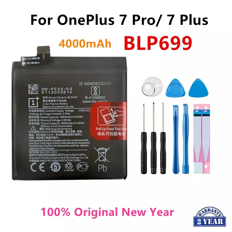 100% originale BLP699 4000mAh batteria di ricambio per OnePlus 7 Pro OnePlus 7 Plus batterie per telefoni di ultima produzione originali + strumenti