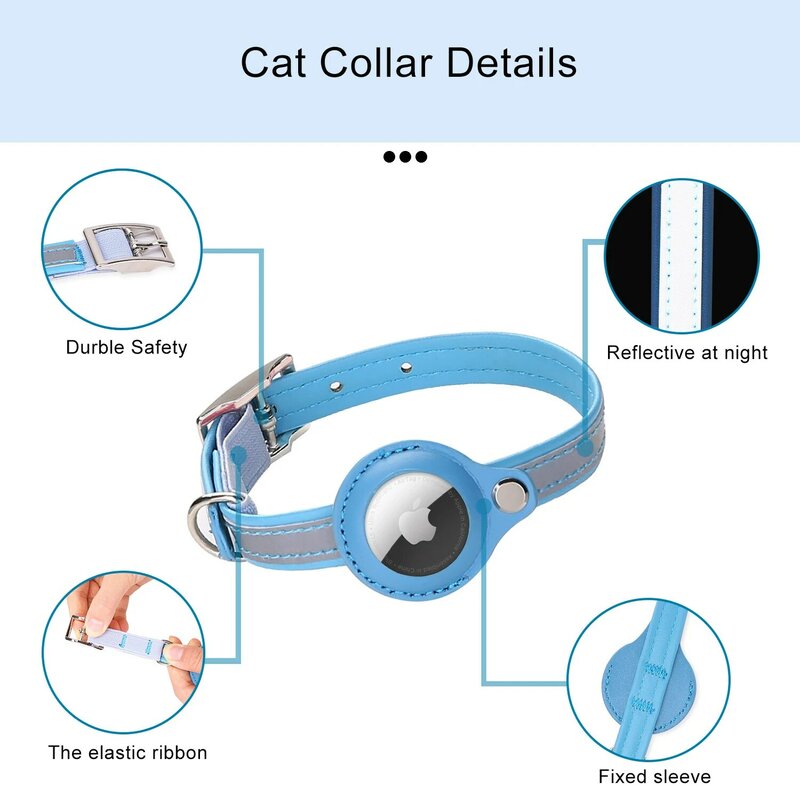 1Pc Reflecterende Huisdier Halsbanden Met Airtag Case Halsband Voor Katten Met Beschermhoes Voor Anti Verloren Locator Tracker Hond accessoires