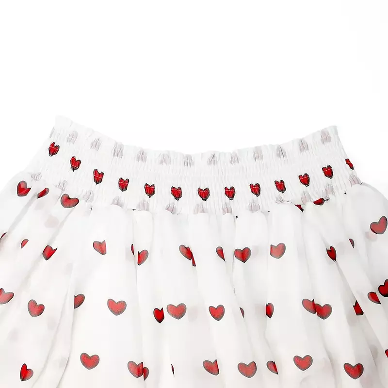 الشيفون واحد الكتف الحب القلب نوع الصيف تنورة بيضاء طويلة حجم كبير فستان نسائي 321 #