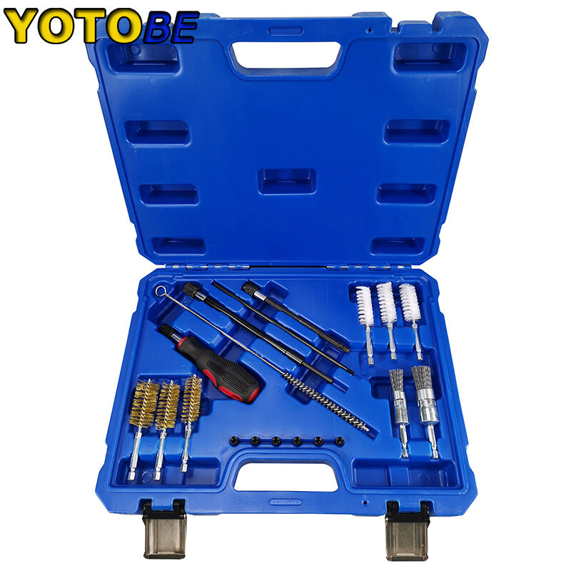19pcs Diesel Injector Seat & Port Cleaning Tool Set Universal Decarbonising Tool