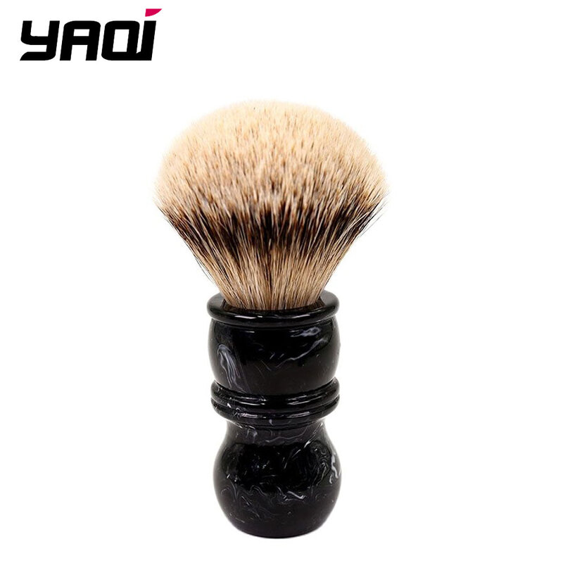 Yaqi-cepillo de afeitar de 24MM para hombre, herramienta de afeitado de pelo de tejón Silvertip, aparato de limpieza de barba Facial