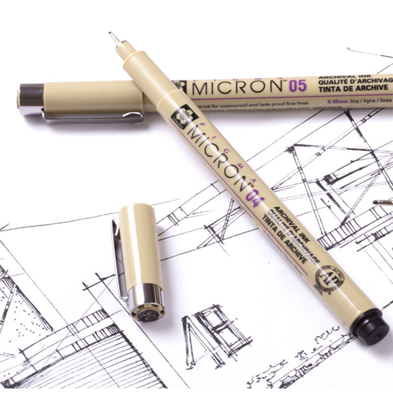 New Liner Pigma Pen Fine Line Sketching Markers Different Tip Black Pens Drawing Liner Fineliner Stylographs Pens Pigment