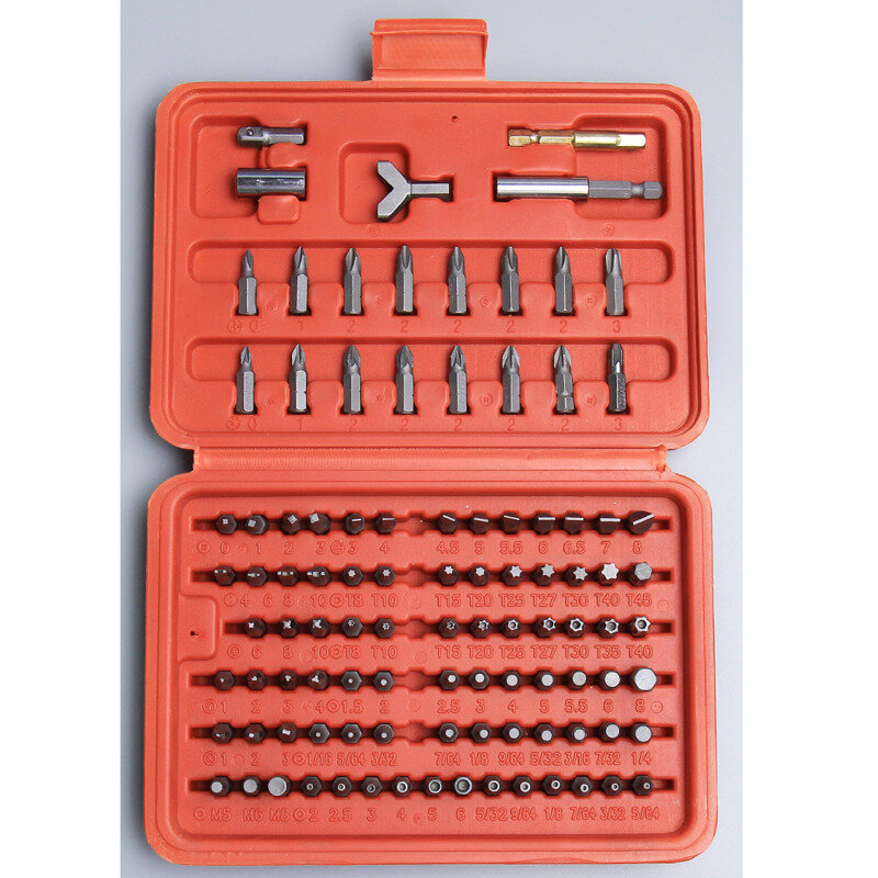 100 Buah Set Obeng Presisi 1/4 Inci Slotted Phillips Hex Screw Nuts Bits Multifungsi Hand Tool Kit Alat Perbaikan Rumah Tangga