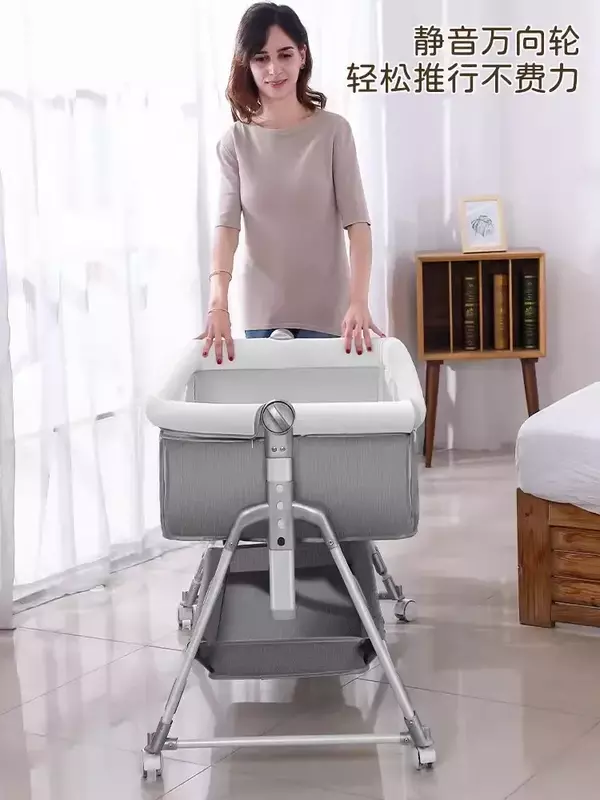 Culla pieghevole multifunzionale culla neonatale portatile rimovibile culla europea con giunture letto matrimoniale