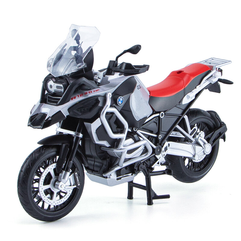 Modelo de motocicleta de aleación fundido a presión BMW R1250GS ADV 1:12, colección de vehículos de juguete, sonido y luz, todoterreno, autociclo, juguetes, Coche