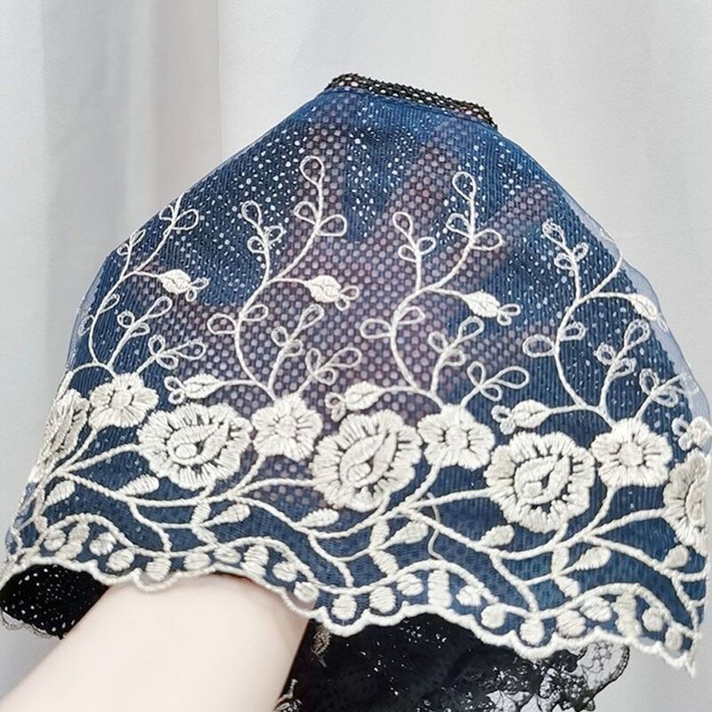 Chapéu Baotou bordado para mulheres, turbante renda algodão, chapéu de oração flores, bordado elegante, verão