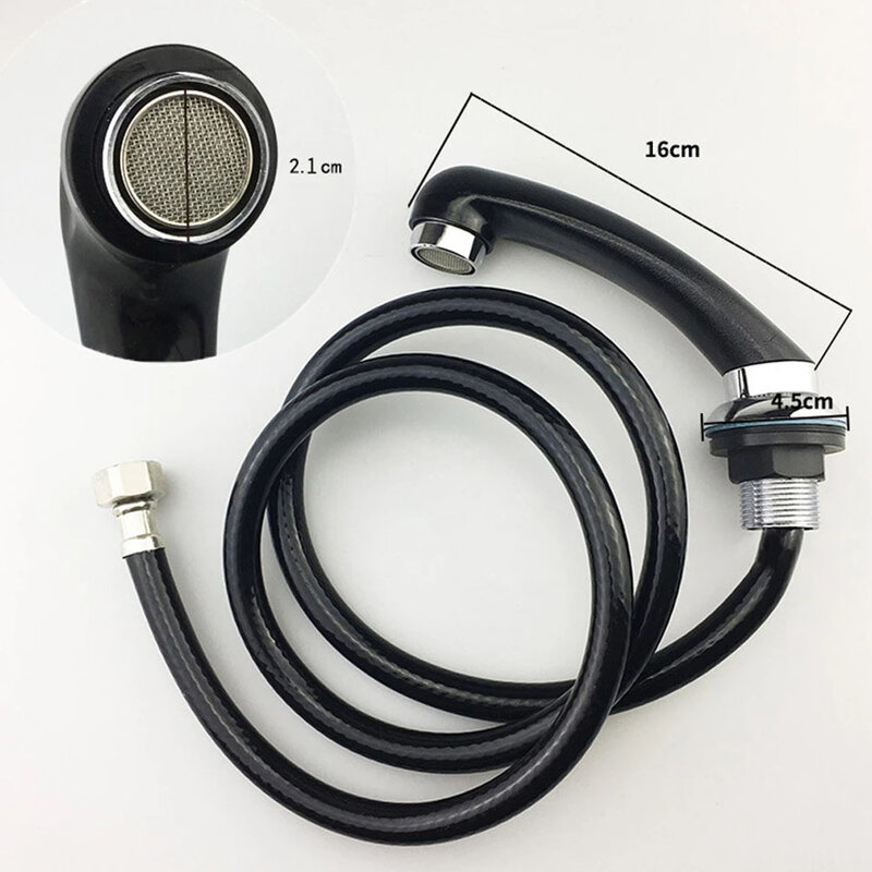 Essential Shower Head & Hose Alloy And ABS Black Easy Installation Nozzle 15cm Suitable For Hair Salon Anti-rust