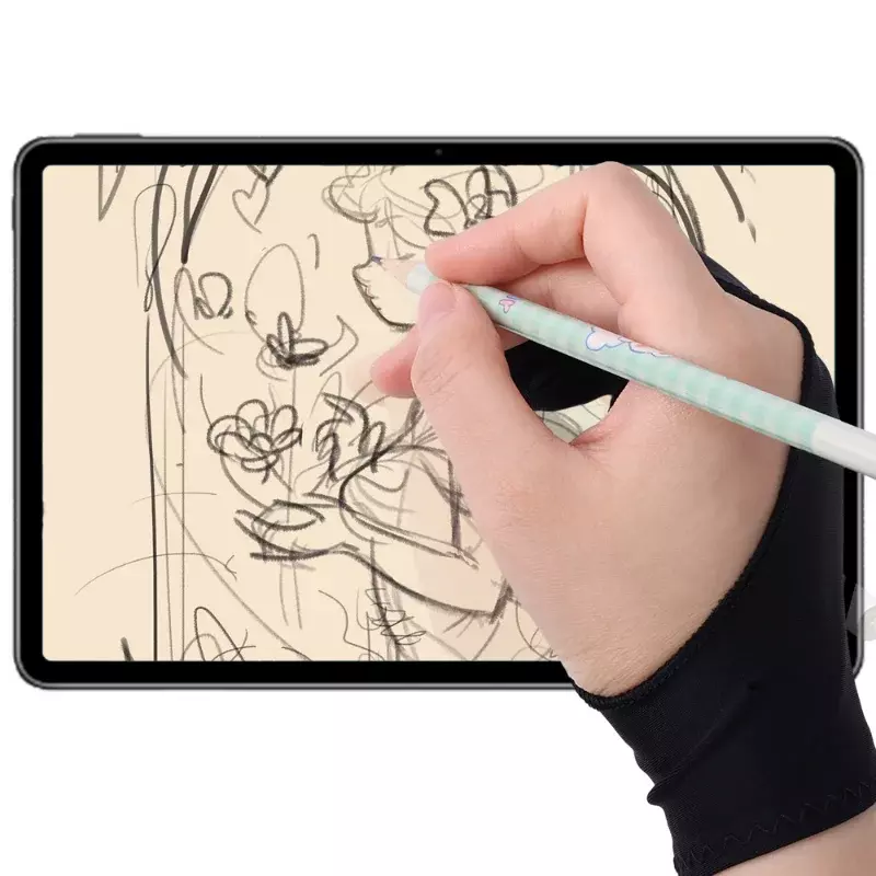 Перчатки с двумя пальцами для рисования, ручка для рисования, бумажная ручка для рисования, рисования, эскизов, iPad, карандаш, графический планшет