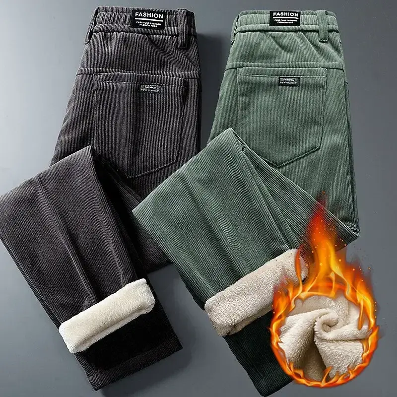 2024 zimowe ciepłe grube spodnie dresowe z owczej wełny męskiej modne spodnie wodoodporne spodnie męskie Plus polar spodnie