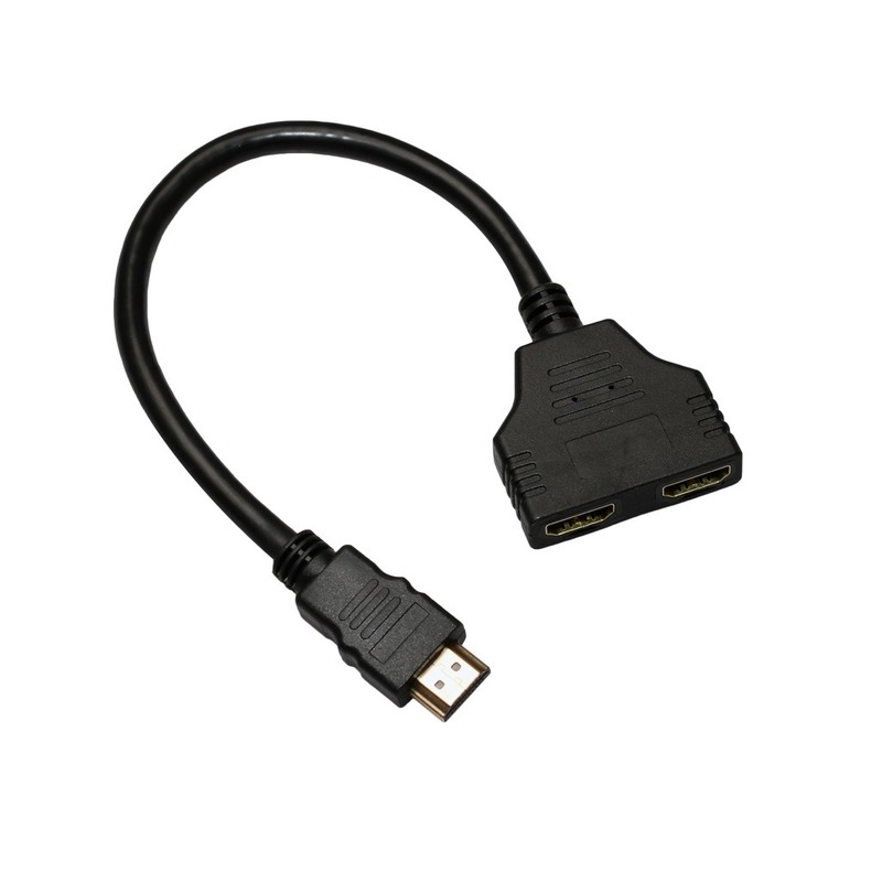 HDMI-kompatibel Splitter Adapter Konverter Männlich Zu Weiblich HDMI-kompatibel 1to 2 Split Doppel Signal Adapter Konvertieren Kabel