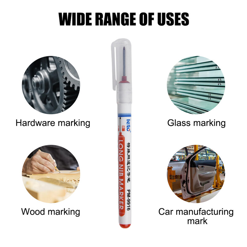 Multi-purpose 20mm Deep Hole Long Head Markers Deep Hole Marker Pen For Bathroom Woodworking Waterproof Quick Drying