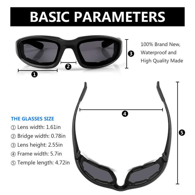 Gafas de sol polarizadas universales para motocicleta, protección ocular a prueba de viento, UV400, lente transparente antivaho