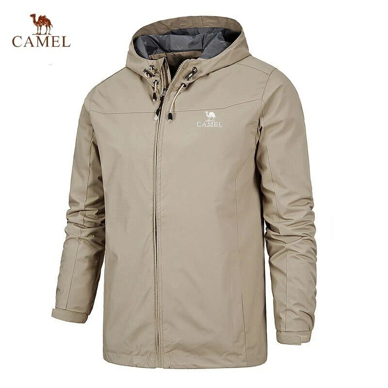 2024 Embroidered CAMEL Men's Stormtrooper Waterproof Hooded Jacket, High-quality Outdoor Sports and Leisure Coat for All Seasons