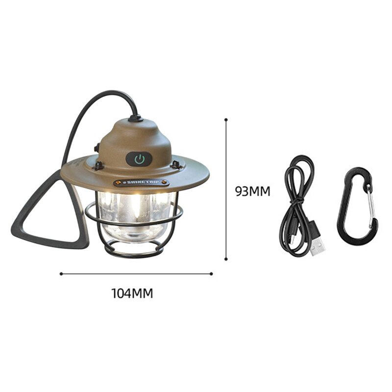 Shinetrip Outdoor Vintage lampada a sospensione portatile ricaricabile lanterna da campeggio lunga durata della vita tenda leggera durevole