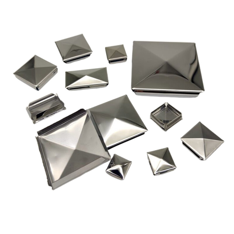 Stainless Steel Post Cap with Pyramid Shape  Protects Post Ends and Adds Style  Available in Multiple Sizes 16