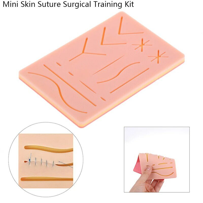 1pc studenci medycyny praktyka szkolenia silikonowa skóra Pad zestaw szew chirurgiczne rany dla chirurga traumatyczne pistolet skóry wtryskiwacza