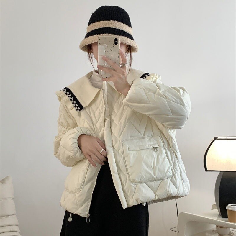 2024 여성용 다운 재킷 겨울 코트, 짧은 파카, 따뜻한 레저 타임 패션 아웃웨어, 필란더링 오버코트, 신상