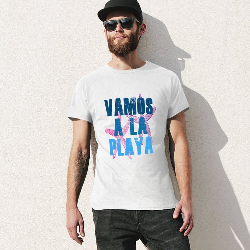 Camiseta de anime de Vamos a la Playa para hombre, camisetas gráficas, camisetas lindas, camisetas de pesas gruesas