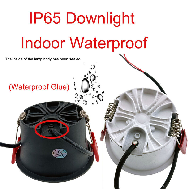Deep Anti Glare DC 12V 24V IP65  IP66 IP67 Outdoor Waterproof LED Downlight Dimmer 5W 7W 9W 12W Kitchen Bathroom Spot Light