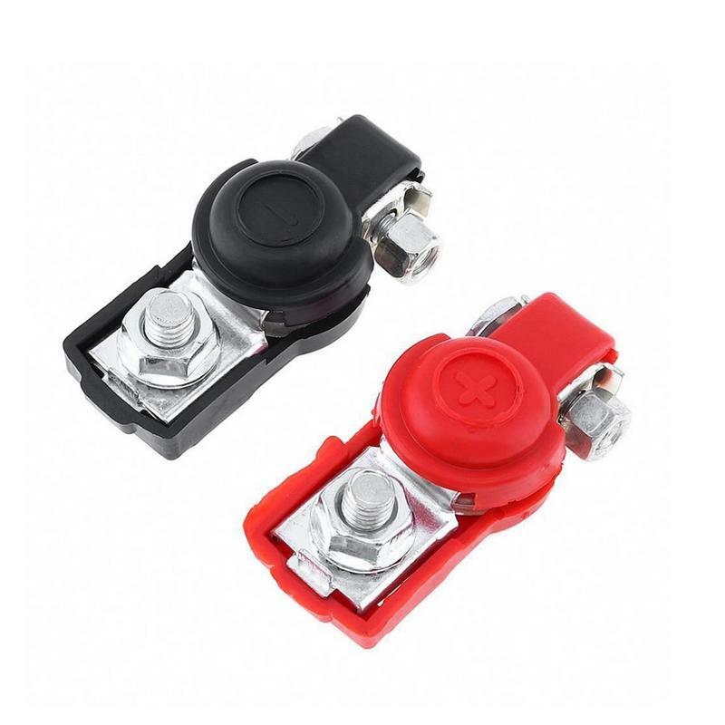 1 Pair Car Battery Terminals Auto Battery Terminal Connector Battery Bornes Cable Terminal Adapter Metal Clamps Car Accessories
