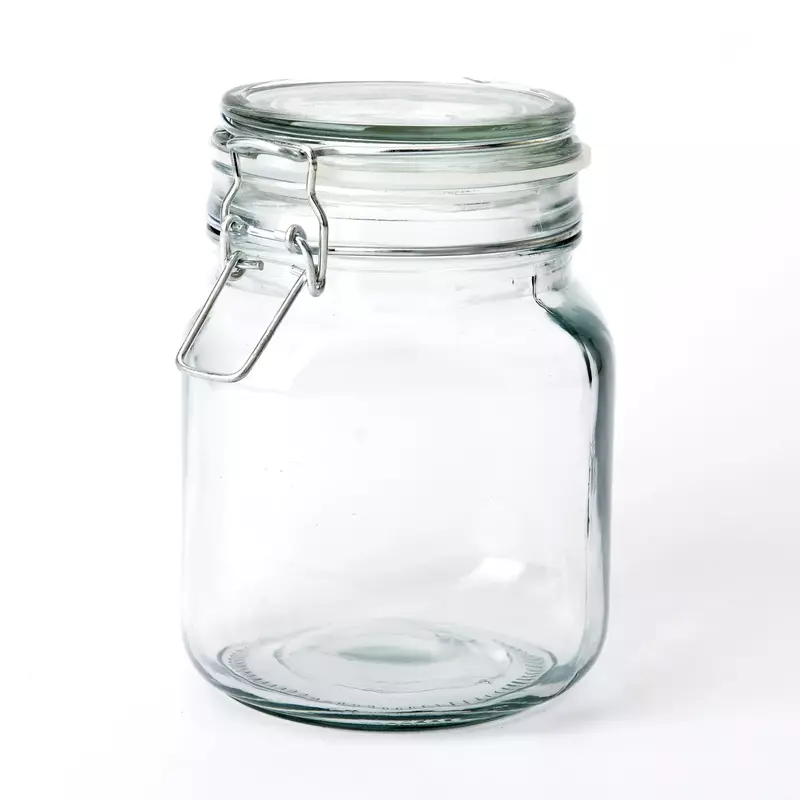 Mainstays Kitchen Storage 38-Ounce Clear Glass Lock Lid Jar